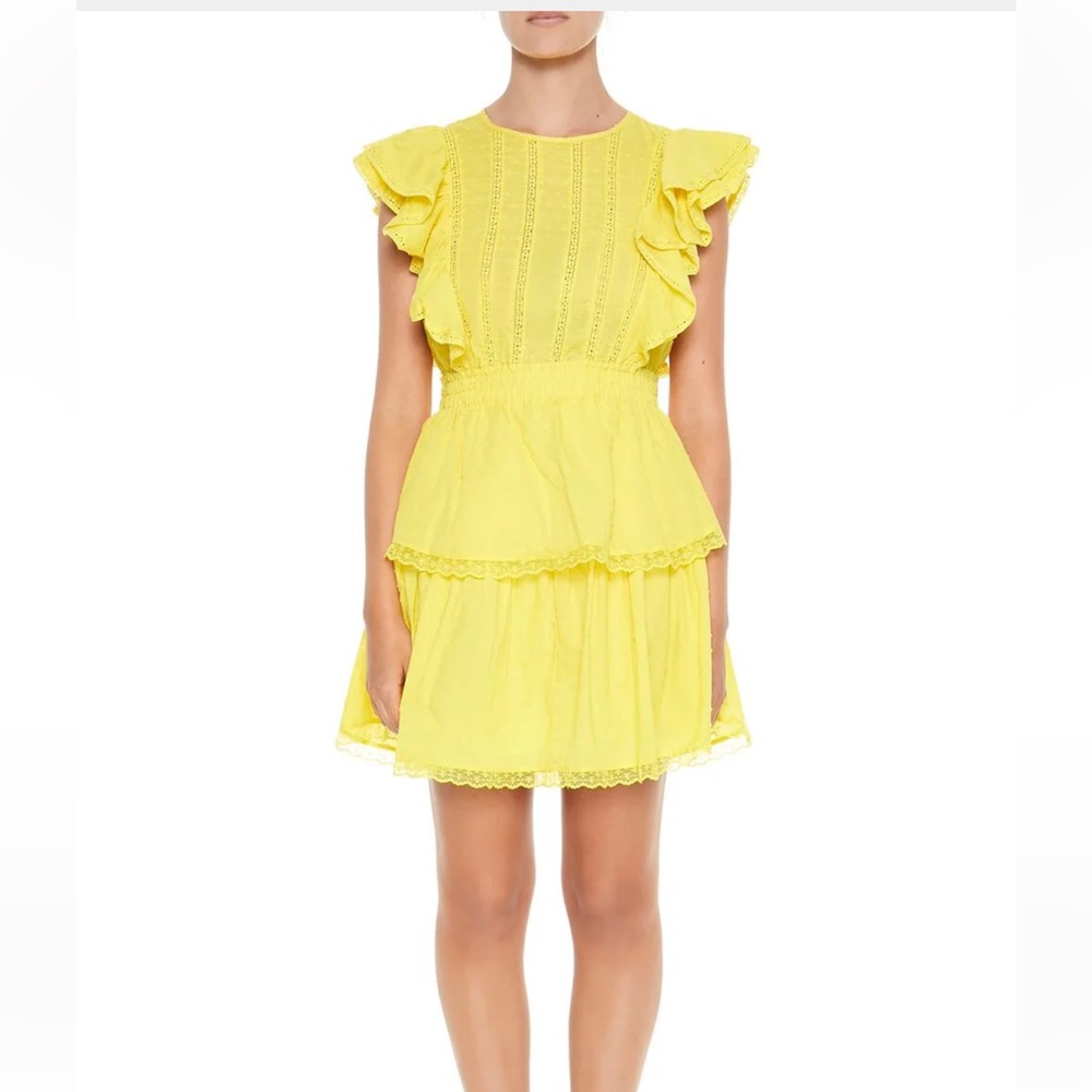 Forever 21 Yellow Ruffle Mini Dress
